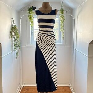 Tribal Navy and White Maxi Dress